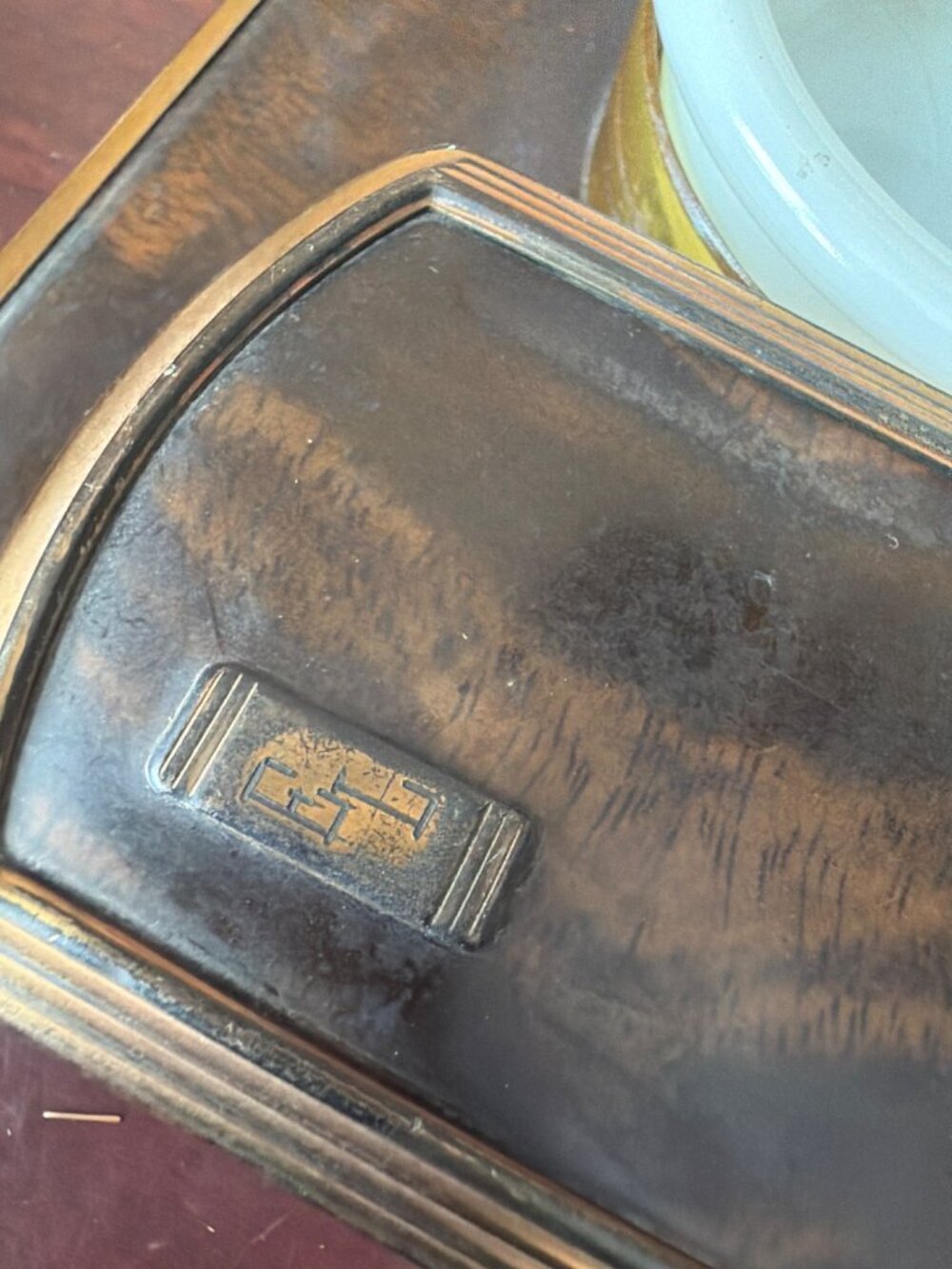 Vintage Celluloid Faux Tortoise Shell Gentleman's Dresser Set Mirror Brush - Picture 13 of 16